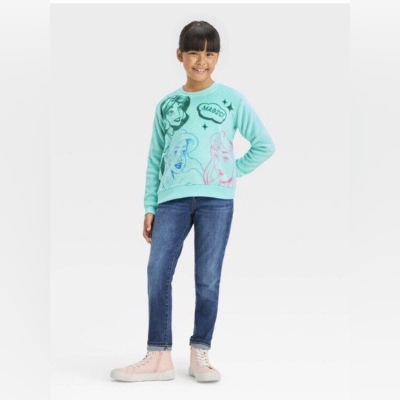 Disney Other - Disney 100 Girls Princess Crewneck Sweatshirt, Size XL, Ariel, Jasmine, Aurora